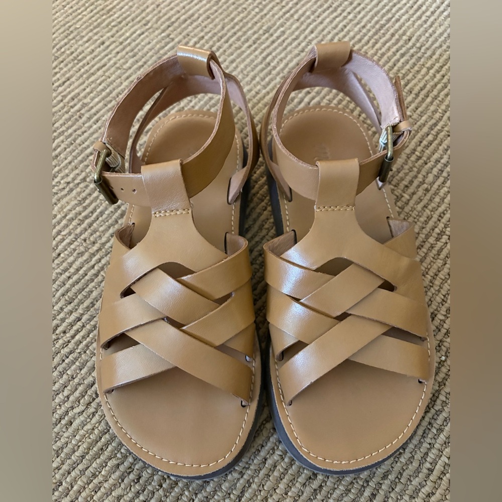 Madewell Tan Women's Leather Sandals - Comfortable Strappy Style